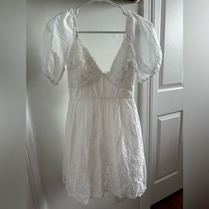 Selfie Leslie White Lace Mini Dress